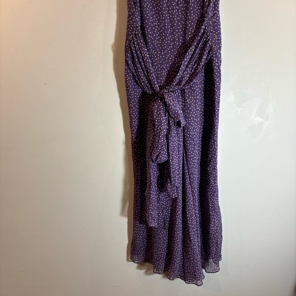 ADRIANNA PAPELL Sz 8 100% Silk Ruched Bodice A-Line Lined Sheath Maxi Dress - Picture 9 of 14